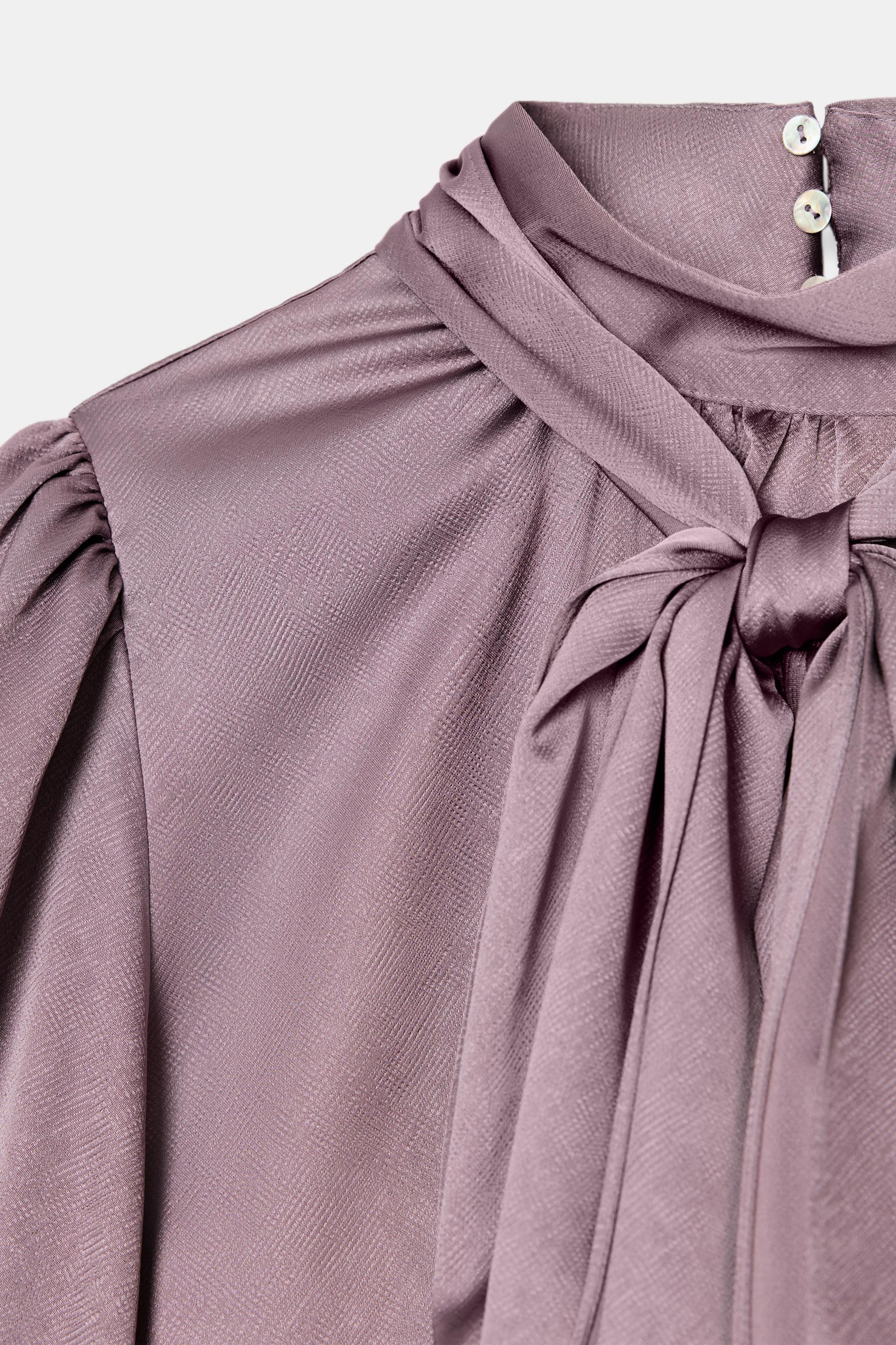 TIED SATIN EFFECT SHIRT